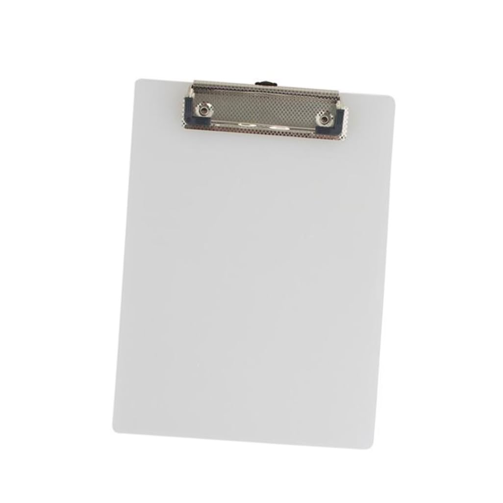 Portapapeles A4 de Plástico Blanco, Pack 10, Forma Ergonómica | Portapapeles de Escritura, Uso Fácil y Manejo Cómodo, Decoracion Colegio, Material Oficina y Papeleria