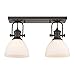 Golden Lighting 3118-2SF RBZ-OP Hines Semi-Flush, Rubbed Bronze with Opal Glass