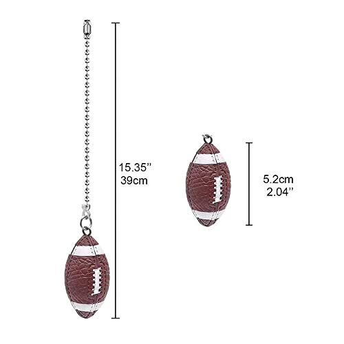 Image of Ceiling Fan Pull Chain Extender - 12 Inch Pull Chain Connector for Lighting Fans, 2 Pack (Football)