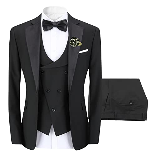 Costume 3 pièces homme coupe ajustée pour éliminer l'inconfort des soirées