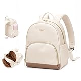 MDODO Small Backpack for Women Lightweight Stylish Mini Backpack Daypack Purses Cute Bookbag for Casual College Travel Daily,fit 10.9Inch iPad,Beige