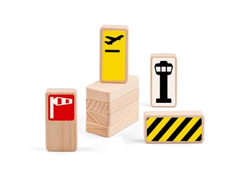 Panneaux de signalisation en bois Waytoplay accessoire circuit voiture enfant