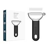 KITCHENDAO Swivel Vegetable Potato Peeler for Kitchen, Japanese Stainless Steel Sharp Blade, Heavy Duty Die-cast Construction Y Peeler, Built-in Eye Remover, Soft-touch Handle, Dishwasher Safe, Black
