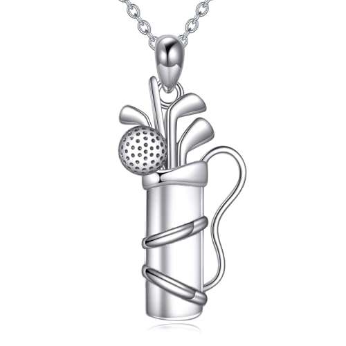 YAFEINI Golf Gifts for Women 925 Sterling Silver Golf Club and Ball Pendant Necklace Golf Jewelry for Golf Lovers