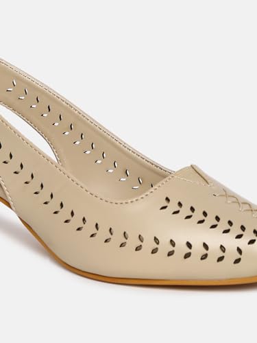 Image of Marc Loire Women Pointed Toe Block Heel Sandal for Office Wear
