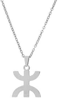 Stainless Steel Africa Berbers Symbol Motherland Pendant Necklace Map State Jewelry