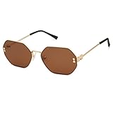 SOJOS Retro Hexagon Sunglasses for Women Trendy Polygon Sun Glasses UV400 Protective SJ1190
