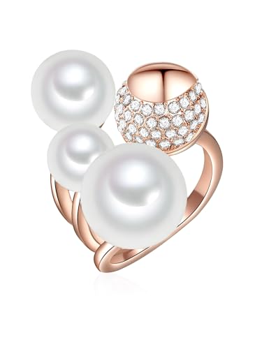 Bague de cocktail femme Lulu & Jane laiton verre ajustable chic