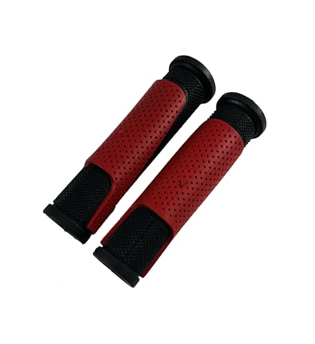 Image of Senior Cycle Handle Grip for 24-29 Inch Bicycle Dual Color Soft Rubber Non Toxic Anti-Slip MTB /City Bicycle Handle Grip Length 13cm Multicolor (Black-Red)