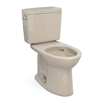 TOTO Drake Two-Piece Elongated 1.6 GPF Universal Height TORNADO FLUSH Toilet with CEFIONTECT, Bone - CST776CSFG#03