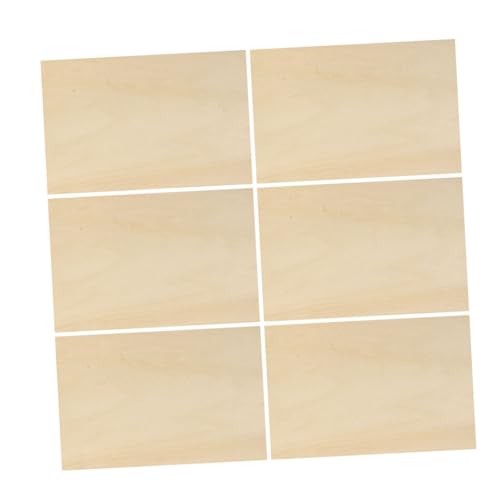DOITOOL 6piezas Contrachapado De Láminas De Madera Sin Terminar Para Manualidades Pirograbado Paneles De Madera Artesanales Para Actividades Familiares