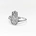 SilverDia Hamsa Hand Ring 925 Sterling Silver Hand of Fatima Ring Handmade Filigree Khamsa Evil Eye Hamsa Hand Amulet Protection Khmissa Tafust Jewelry Religion Gift Good Luck