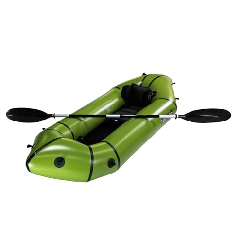 Hapcap 8.4ft Packraft TPU Inflatable Kayak for Flat/White Water Rafting Outdoor Tour,Water Sports,Kayak Paddle Included (Light Green)