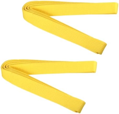 Ceinture Coton Ceinture Judo Karaté EUIOOVM - Coton 260cm Blanc Jaune Arts Martiaux Ceinture Blanche Jaune Entraînement