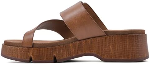WHITE MOUNTAIN Women's Leftover Platform Sandal, Dk.Tan/Burn/Smooth, 9 M | Image 3