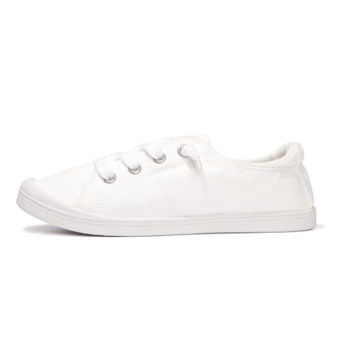 Womens Slip On Shoes, Canvas Boat Loafer Shoes with Low Top, Casual Fashion Sneakers for Women Walking with Non Slip Rubber Outsole2