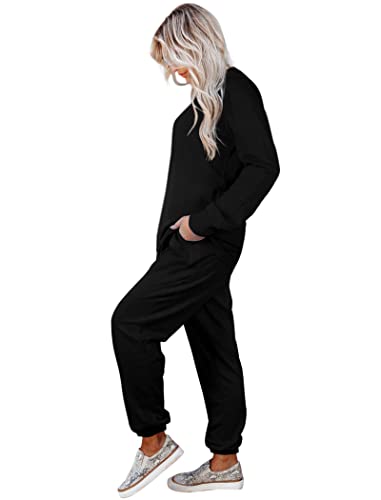Image of Aloodor Sweatsuit for Women 2 Piece Outfits for Womens Crewneck Sweatshirts Pullover