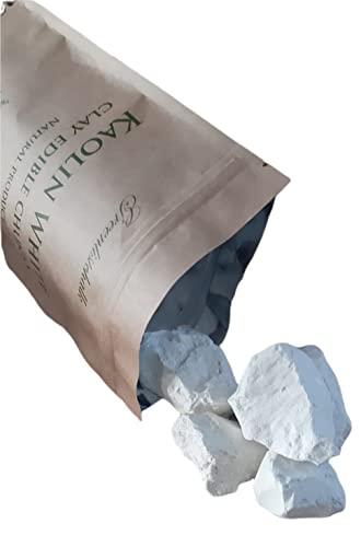 White Kaolin Edible Clay, (4 Oz/125 gr.) Chunks Natural for Eating