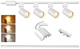 Hiiglxii 3-Color 4-Light LED Track Lighting Kit with 6.6FT H Track Lighting Rails & Canopy Connector, GU10 Dimmable Track Light Kit, Modern Kitchen Track Lighting Fixtures Ceiling Spot Light, White