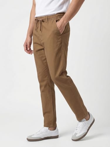 Image of Nobero Chino Pants for Men | Oversized Fit | Multiple Pockets | Elasticated Waist | Casual & Utility Wear