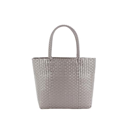 [FRIPPS] ‌編みバッグ かごバッグ トート レディース メンズ 兼用 大容量 軽量 ショッピング ピクニック ビーチ 夏 花見 A4対応 上品 大人用‌(グレー) - FRIPPS - 商品画像