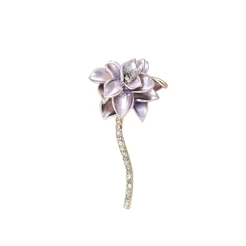Image of Rhinestone Flower Brooches for Women Enamel Floral Brooch Lapel Pins for Mom Wife Elegant Dress Accessories Mother's Day Jewelry Gifts