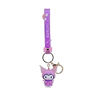 YuMe Hello Kitty & Friends Keychain & Strap - Kuromi | Raincoat Series Accessories for Kids Age 4+ | Rubber Keyring with Clip & Doll Figure | Collectable Sanrio Gift | Get all 5 Cute Characters