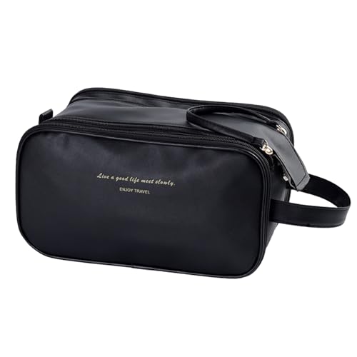 GOTENTIFY-Travel-Toiletry-BagMakeup-Bag-Organizer-with-Handle-for-AccessoriesEssentials-ToiletriesSkincare-Products-Makeup-Brushes-Black GOTENTIFY Travel Toiletry Bag,Makeup Bag Organizer with Handle for Accessories,Essentials, Toiletries,Skincare Products, Makeup Brushes (Black)
