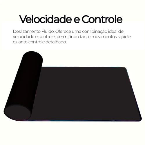 Mouse Pad Gamer Extra Grande Speed Anti Derrapante Profissional Desk Pad Large Wide 120X60 - Preto