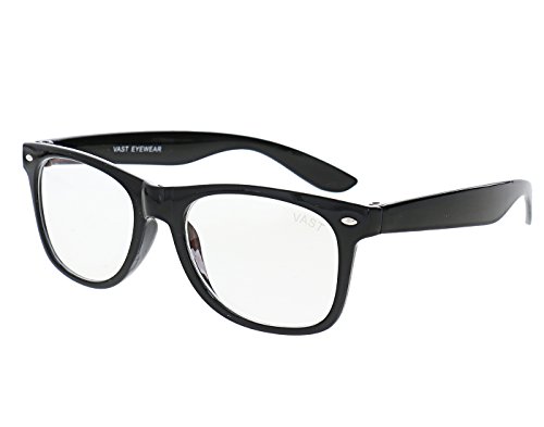 VAST® Combo Of Antiglare Blue Ray Cut & UV Protection Unisex Spectacle Frames & Sunglasses For Men, Women, Boys, Girls.(Computer Glasses)… MADE IN INDIA (Black, Clear)