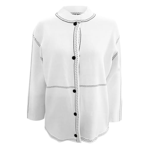 Womens Long Sleeve Sweaters Crewneck Button Down Chunky Open Front Cardigan Loose Fit Solid Color Fall Winter Coat4