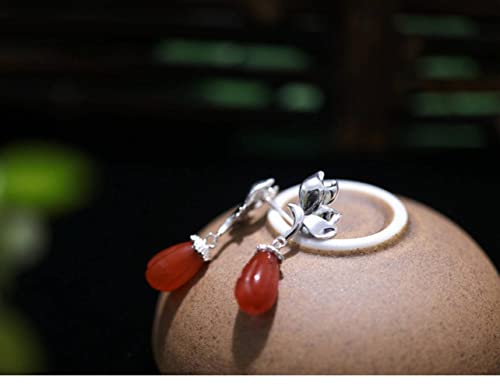 Boucles d'oreilles Agate fleur de Magnolia argent S925, le cadeau idéal