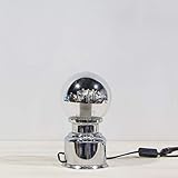 Lámpara de mesita de noche Vintage para mesita de noche o mesa auxiliar de acero. perfecta para salón o dormitorio, pantalla de cristal y espejo. De acero