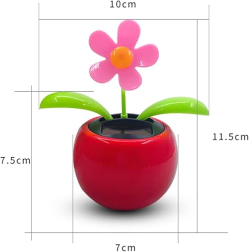 Orange Solar Dancing Flower Car Dashboard Decorations - Funny Solar Powered Dancing Flower Pot Car Ornaments Flower Swinging Toy for Car Decor, Funny Gifts, Solar Power Kits