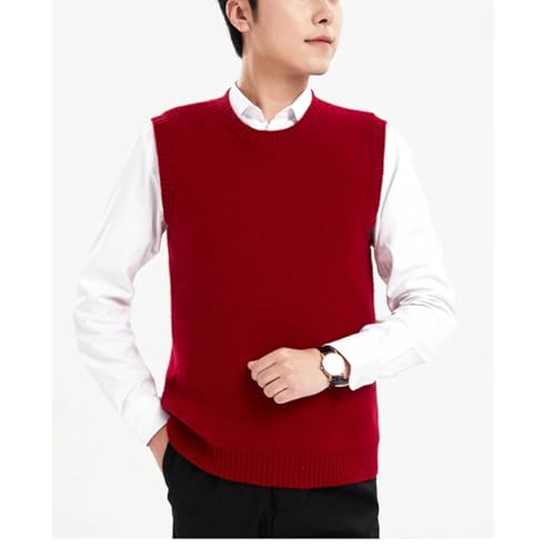 Men Wool Pullover Thickened Fleece Cotton Vest Round Neck Sleeveless Tops3