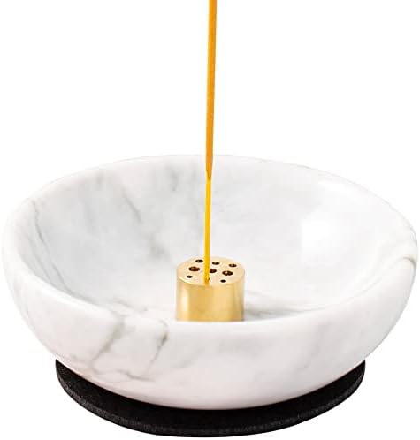 Incense Holder, Natural Marble Incense Holder for Sticks with 9 Incense Holes, Handmade Incense Stick Burner Ideal for Smudging, Incense Burning, Decoration