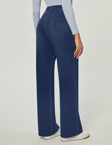 IUGA Wide Leg Jeans Woman Stretchy Pull On Baggy Jeans High Waisted Trendy Womens Jeans Straight Casual Denim Pants2