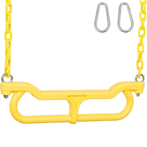Swing Set Stuff Inc. Combo Trapeze with 3.5 ft Coated Chain and SSS Logo Sticker (Yellow)
