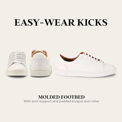 Frye Ivy Low Lace Sneakers for Women Crafted from Soft, Vintage Italian Leather with Removable Molded Footbed, Leather Lining, and Contrast White Rubber Outsoles, White - 10M | Image 5