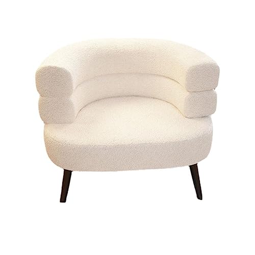 Silla moderna de lana de cordero, sillón con gran superficie para sentarse, diseño estable de carga, perfecto para dormitorio, sala de estar, estudio y decoración de balcón.