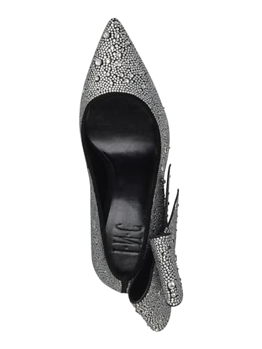 INC Womens Black Bow Detail Rhinestone Padded Silvee Pointed Toe Stiletto Slip On Dress Pumps Shoes 8.5 M3
