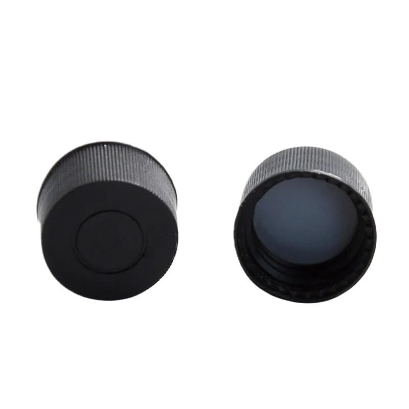 Chromatography Vial Cap Black Storage Bottle Cover 4 ml Polypropylene Solid Cap with Red PTFE/White Silicone Septa 13 mm 100/PK