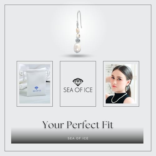 Sea of Ice Pearl Dangle Earrings – Freshwater Cultured Pearl Drop Earrings for Women – Dangle Pearl Earrings with Multi-Colored Natural Pearls – Premium 925 Sterling Silver Hook Earrings 6