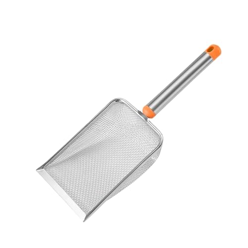 ZwaitL Pala de arena para gatos a prueba de óxido con diseño de tamizado de red fina para una limpieza rápida, herramienta de extracción de filtro de residuos, pala a prueba de óxido