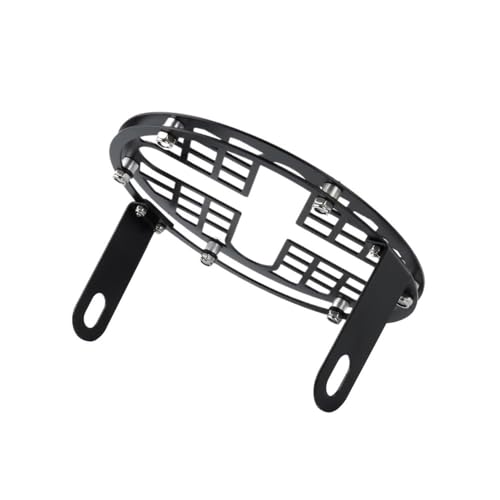 Boîtier couvercle protection grille phare moto maille avant métal noir