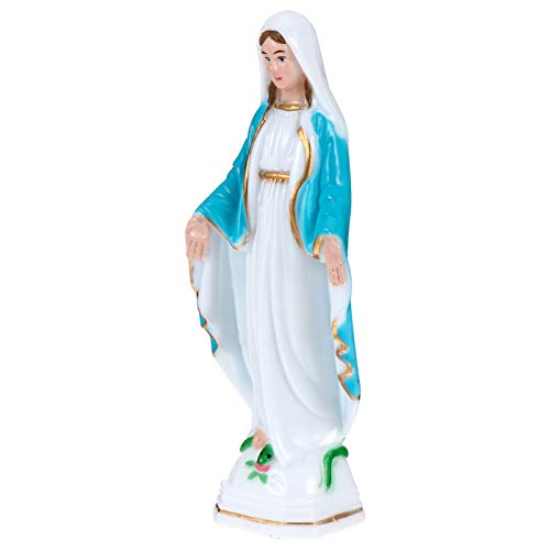 ifundom Statue Vierge en Plastique 15.4 Cm Décoration Religieuse Catholique Figurine Élégante pour Intérieur Maison Et Table