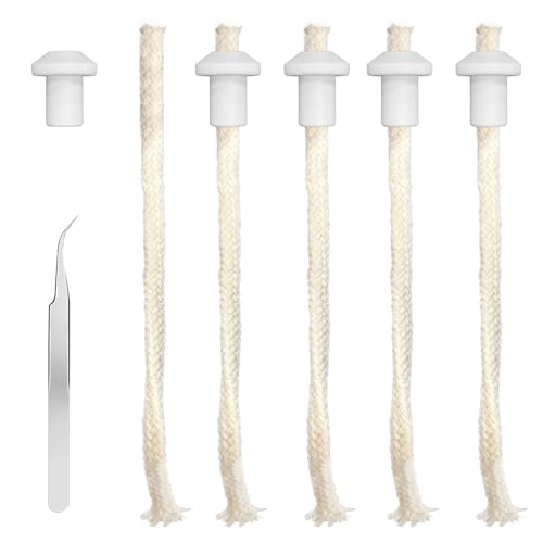 5PCS Oil Lamp Wicks with Ceramics Tube Holder - Oil