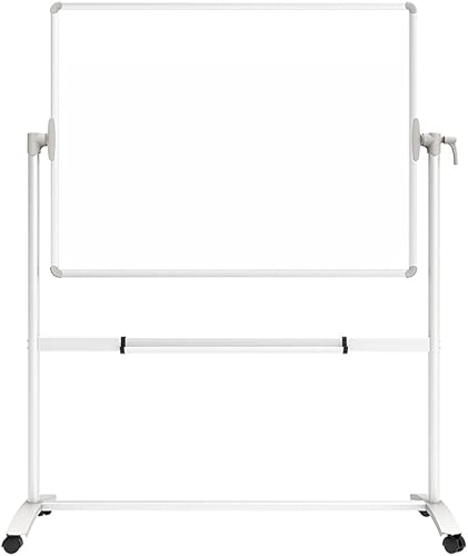 VIZ-PRO Double-Sided Magnetic Mobile Whiteboard, 72 x 36 Inches, Height Adjustable Rolling Dry Erase Board Black with 4 Markers, 6 Magnets, 1 Eraser