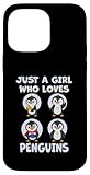 cute just a girl who loves penguins animali donne e ragazze custodia per iphone 14 pro max
