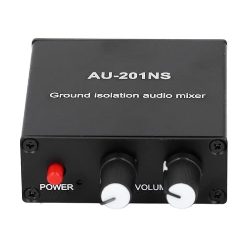 Mini Sound Mixer DC5V Dual Isolation Circuits High Current Analog Amplifiers Aluminum Alloy Material 3.5mm Input Ports 600mw x 2 Output Power